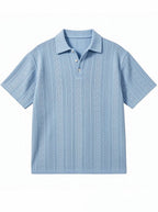Men's Retro Daily Contrast Color Waffle Fake Two-piece Round Neck Short Sleeve T-shirt