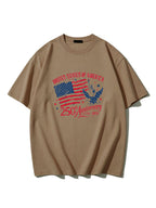 250th Anniversary Of American Independence Solid Color Round Neck Short Sleeve T-shirt