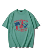 250th Anniversary Of American Independence Solid Color Round Neck Short Sleeve T-shirt