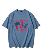 250th Anniversary Of American Independence Solid Color Round Neck Short Sleeve T-shirt