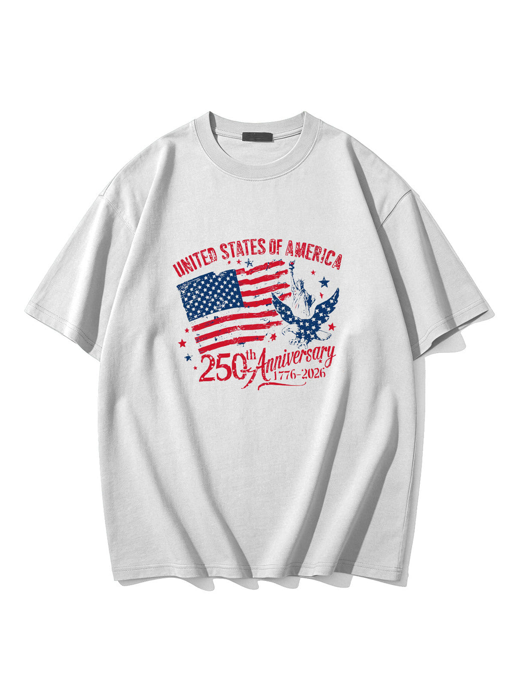 250th Anniversary Of American Independence Solid Color Round Neck Short Sleeve T-shirt