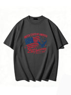 250th Anniversary Of American Independence Solid Color Round Neck Short Sleeve T-shirt
