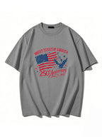 250th Anniversary Of American Independence Solid Color Round Neck Short Sleeve T-shirt