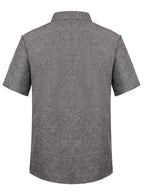 Mokaloha-Men's Cotton Linen Casual Short Sleeve Quality Beach Hawaiian Daily Shirt