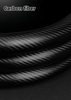 Customized Carbon Fiber Suede Steering Wheel Cover with Car Logo