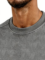 Men's Retro Deconstructed Design Solid Color Round Neck Short Sleeve T-shirt