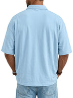 Men's Everyday Simple Deconstructed Design Button Short Sleeve Polo Shirt