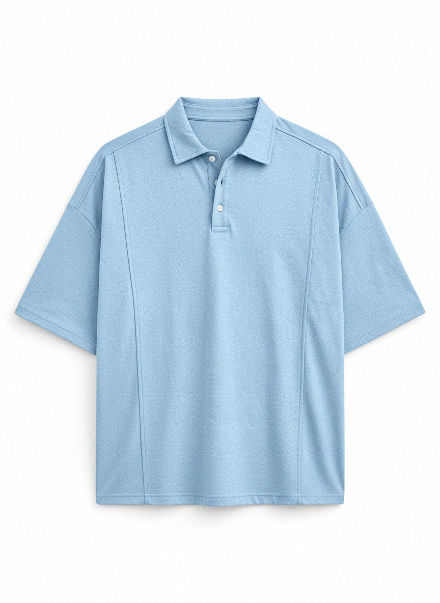Men's Everyday Simple Deconstructed Design Button Short Sleeve Polo Shirt